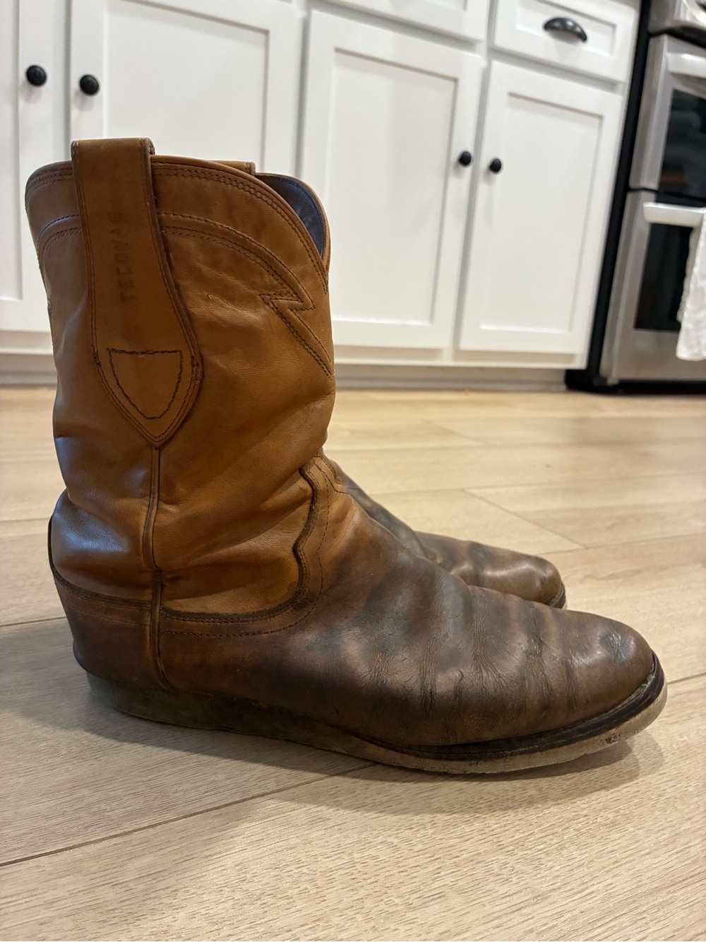 Tecovas Men’s Leather Roper Boots Brown Size 8.5 D